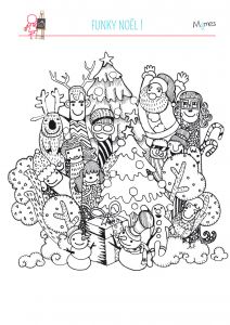 Coloriages De Noel à Imprimer Coloriage Noël Funky Momes