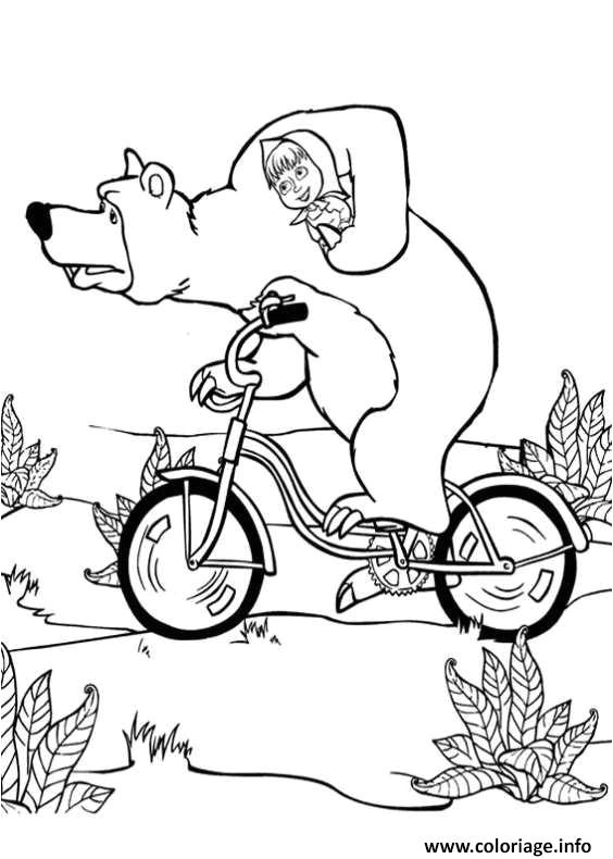 Coloriages Masha Et Michka Coloriage Masha Et Michka Roule A toute Vitesse