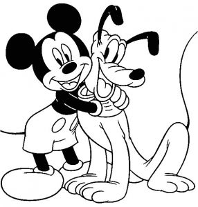 Coloriages Mickey Gratuits Imprimer Coloriage Mickey étreint Pluto Dessin Gratuit à Imprimer