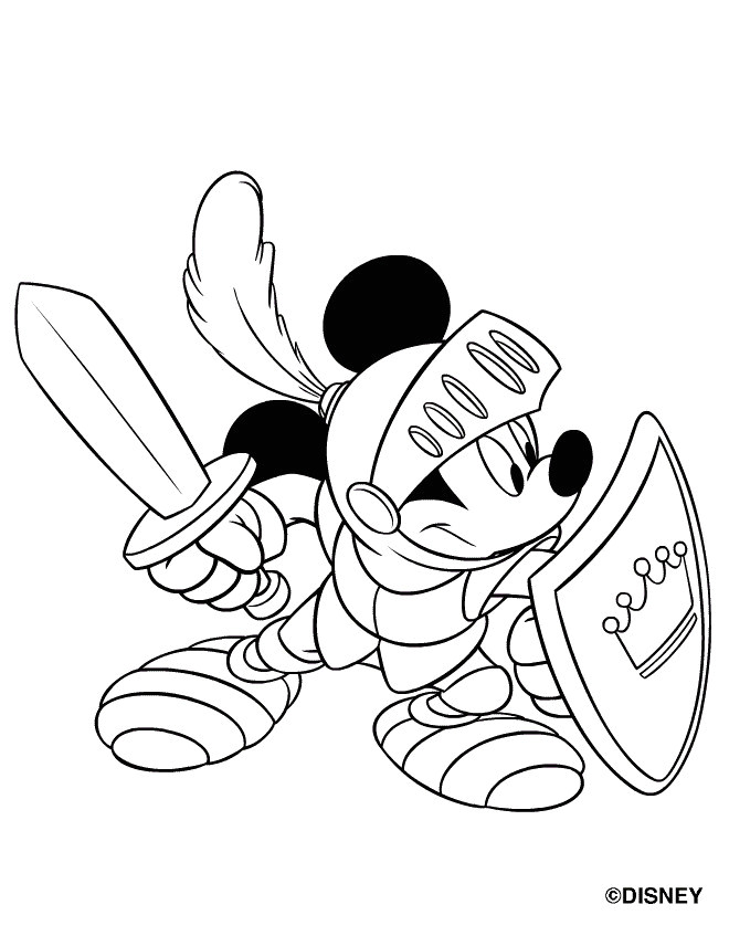 Coloriages Mickey Gratuits Imprimer Coloriage Mickey Mouse Le Chevalier Dessin Gratuit à Imprimer