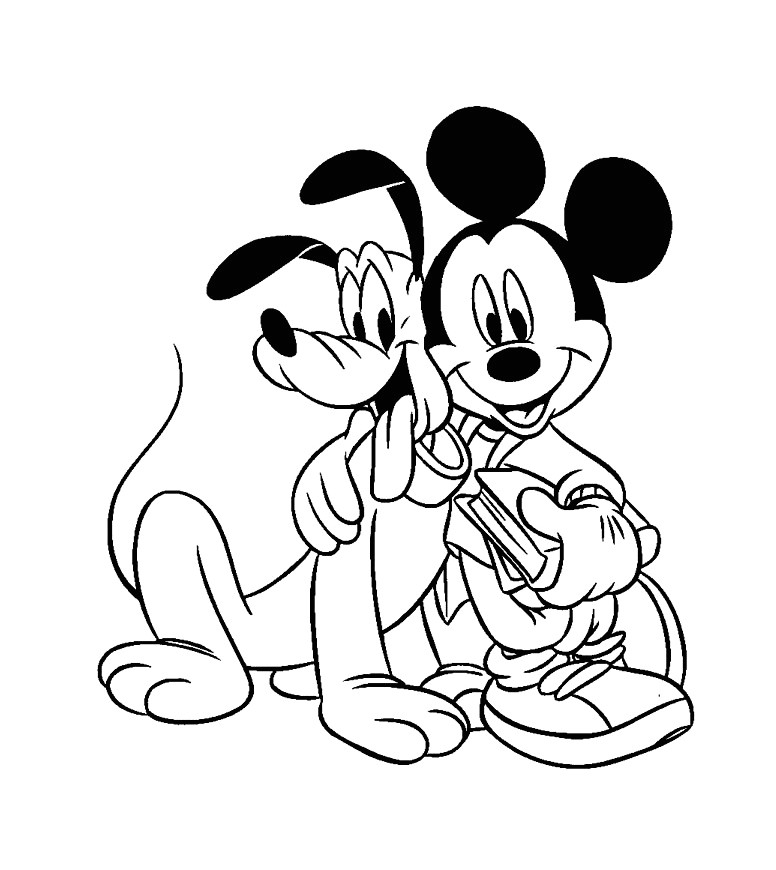 Coloriages Mickey Gratuits Imprimer Mickey Pluto 2 Coloriage Mickey Et Ses Amis Coloriages