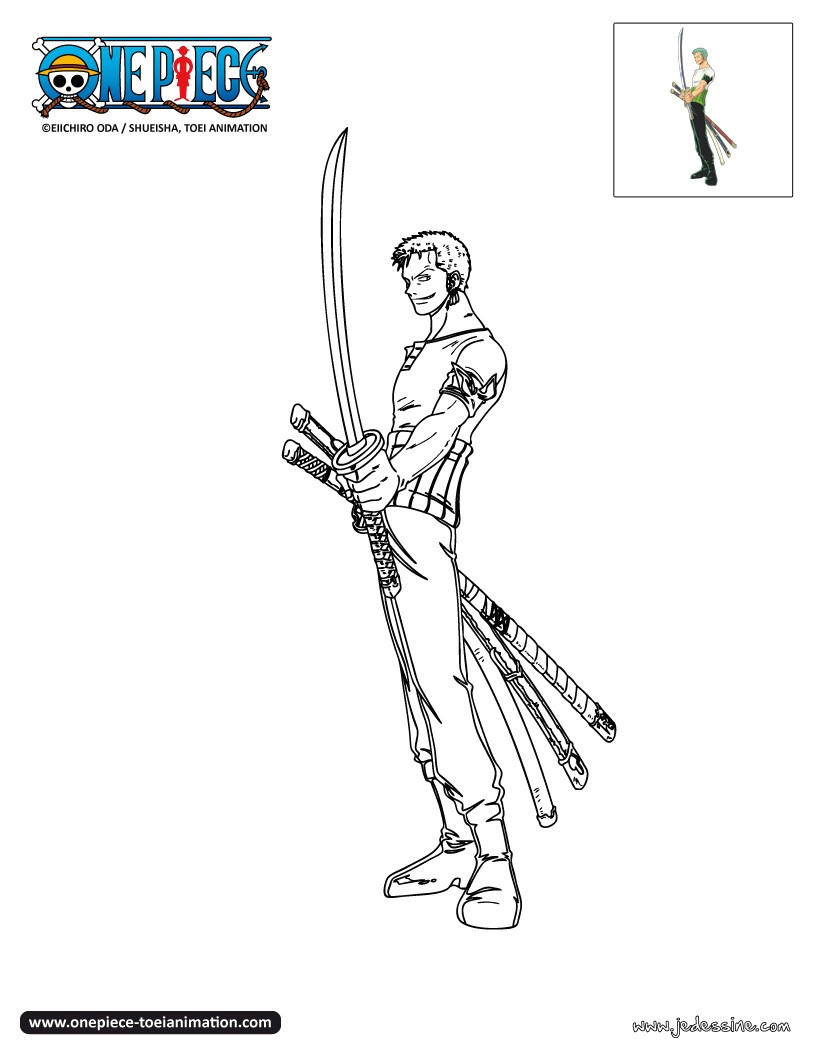 Coloriages One Piece Zoro Coloriages Coloriage Zoro Fr Hellokids
