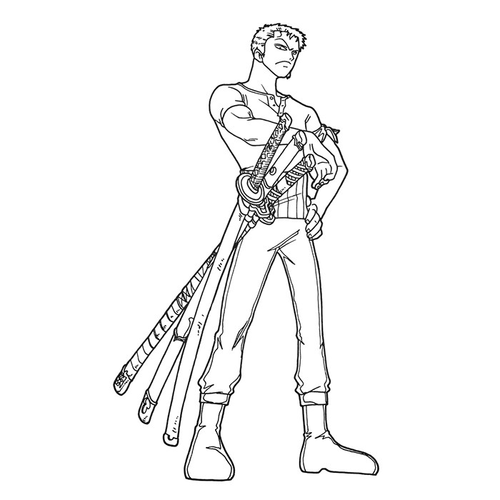Coloriages One Piece Zoro Roronoa Zoro Est Un Coloriage De E Piece