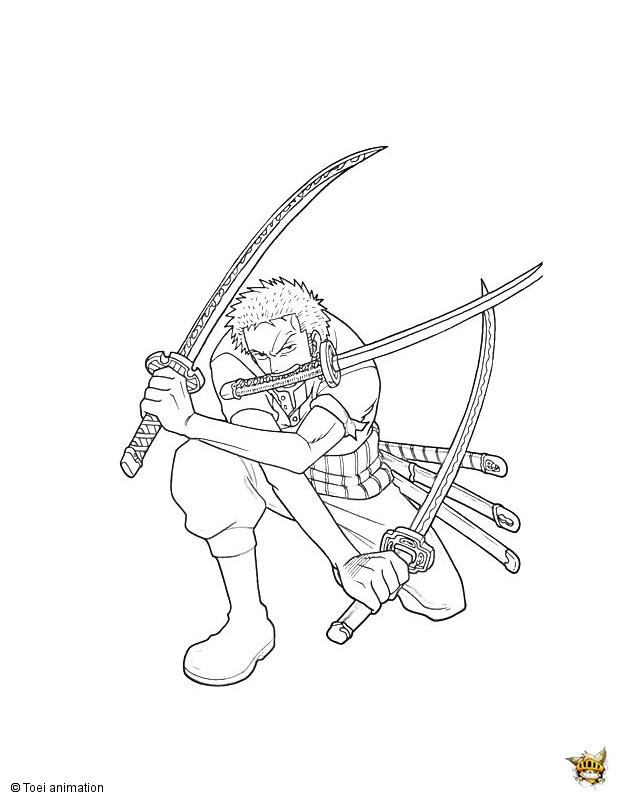 Coloriages One Piece Zoro Zoro épéiste Est Un Coloriage De E Piece