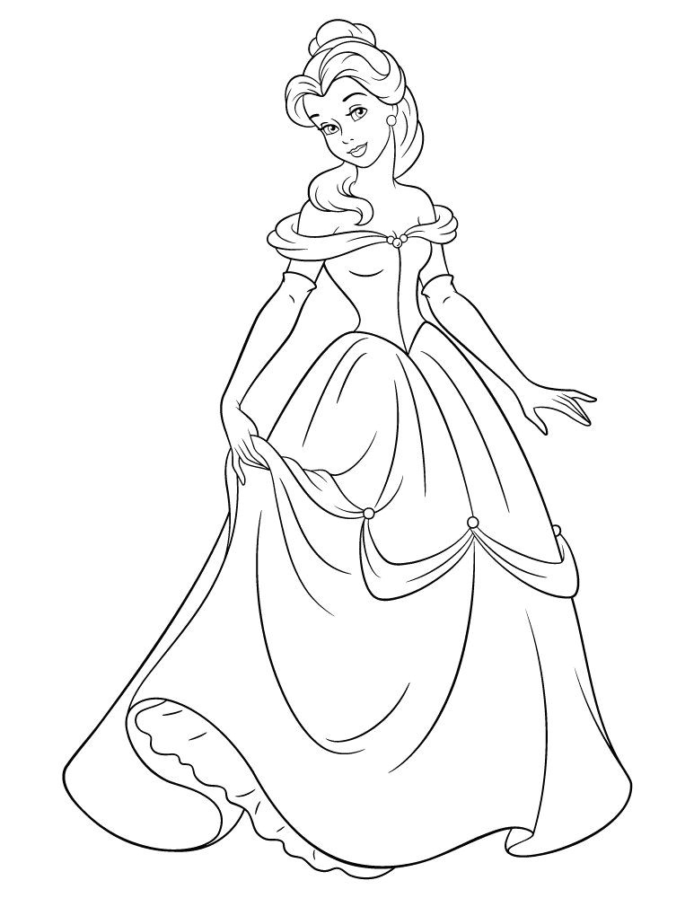 Coloriages Princesses Gratuits à Imprimer Coloriage Disney Princesse Belle à Imprimer