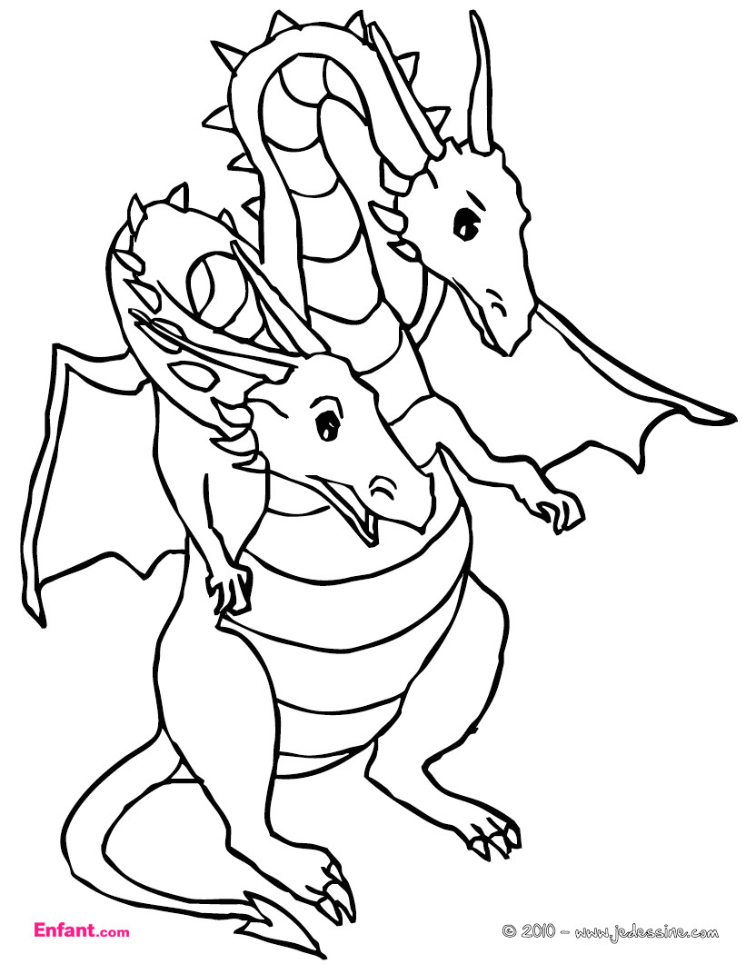 Dessin Coloriage Pour Garçon Coloriages Pour Garçon Le Dragon à Deux Têtes