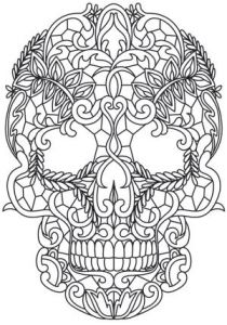 Dessin Coloriage Tete De Mort Craft A Dark and Lovely Look with This Lace Patterned Skull