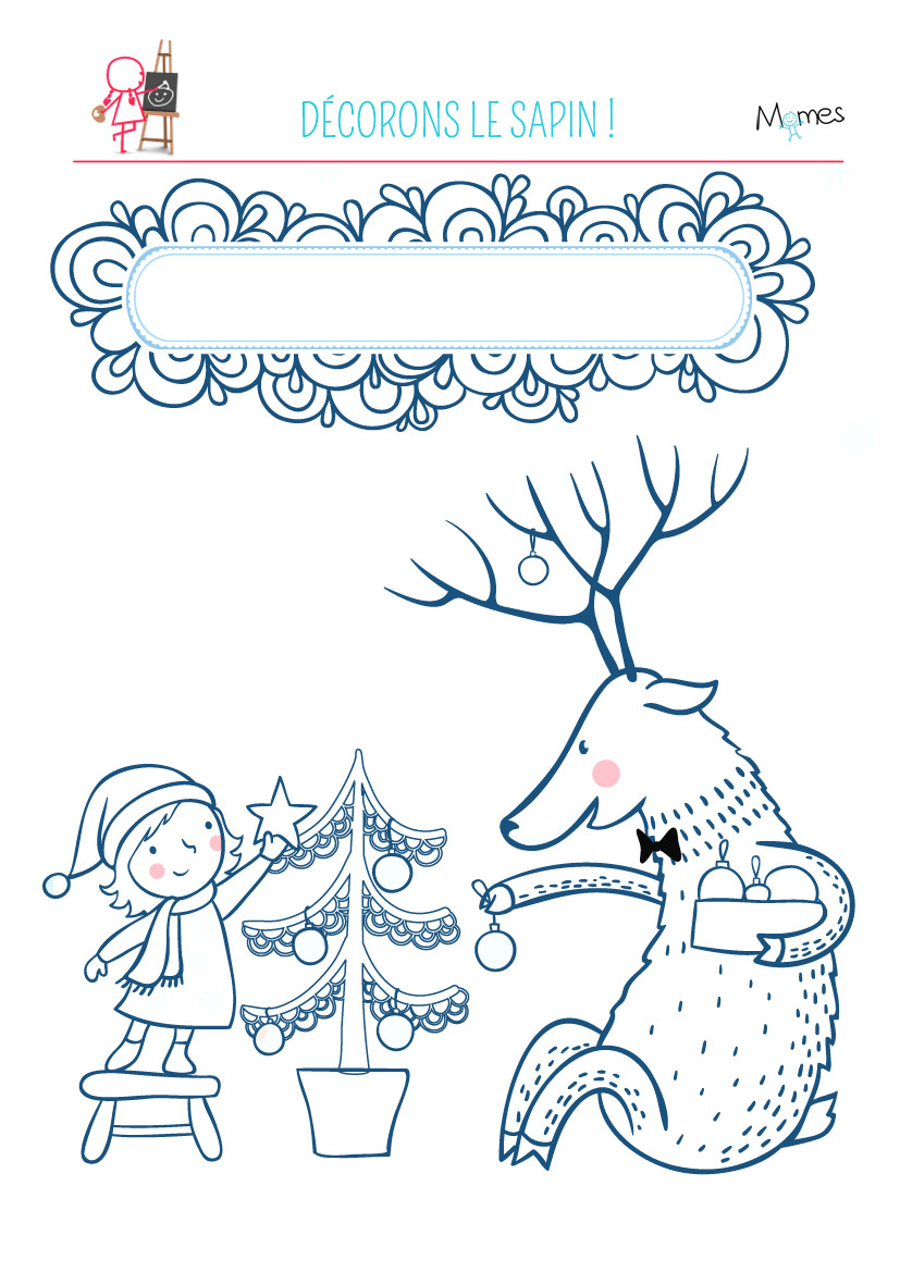 Dessin Couronne De Noel Coloriage Coloriage Décorons Le Sapin De Noël Momes