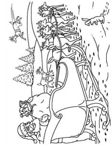 Dessin Couronne De Noel Coloriage Coloriage Traineau Du Père Noël à Imprimer Gratuitement