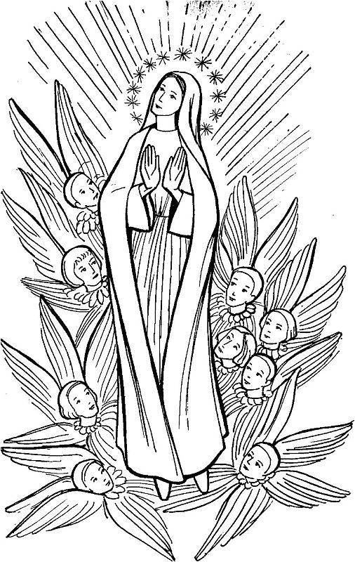 Dessin Vierge Marie Coloriage assumption Of Mary Coloring Page Coloriage assomption