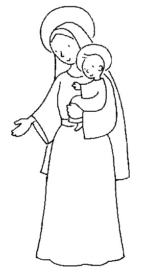 Dessin Vierge Marie Coloriage Jouons Avec Marie