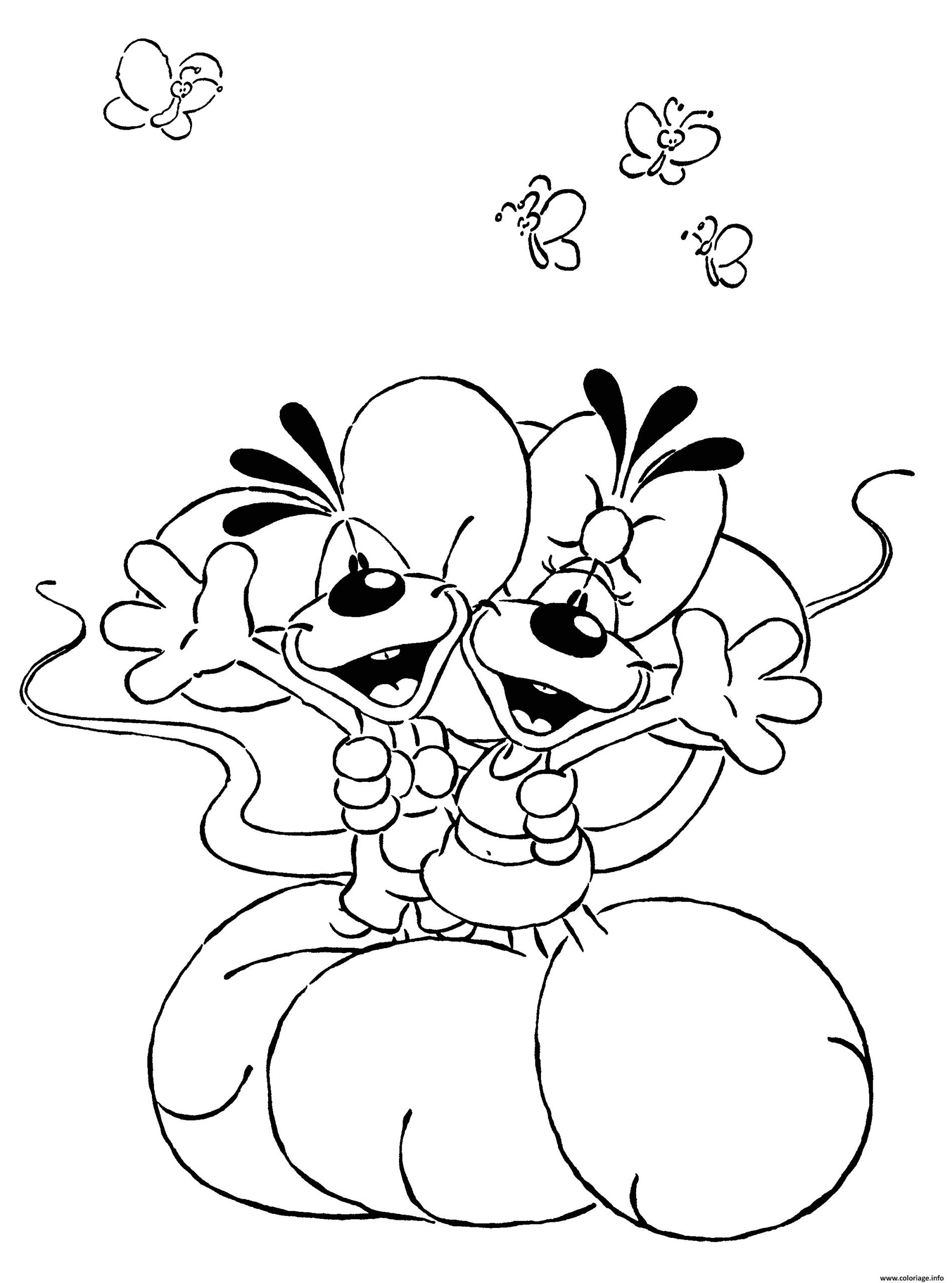 Diddl Et Diddlina Coloriage Coloriage Diddl Et Diddlina Dessin