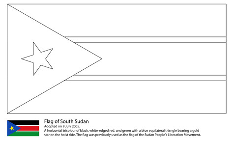 Drapeau Afrique Du Sud Coloriage Flag Of south Sudan Coloring Page