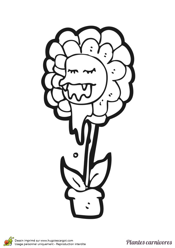 Feuille De Chene Coloriage Coloriage D Une Fleur Carnivore Tr¨s Laide Et Baveuse