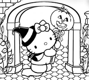 Hello Kitty Halloween Coloriage Free Coloring Pages Printable to Color Kids and