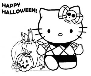 Hello Kitty Halloween Coloriage Hello Kitty Coloring Pages