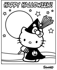 Hello Kitty Halloween Coloriage Hello Kitty Halloween Coloring Pages
