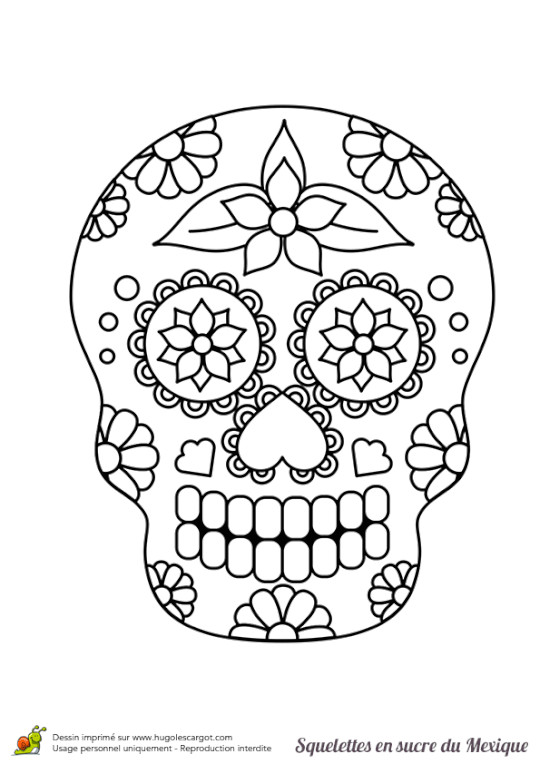 Hugo L Escargot Halloween Coloriage Coloriage Squelette Sucre Coeurs Et Nature