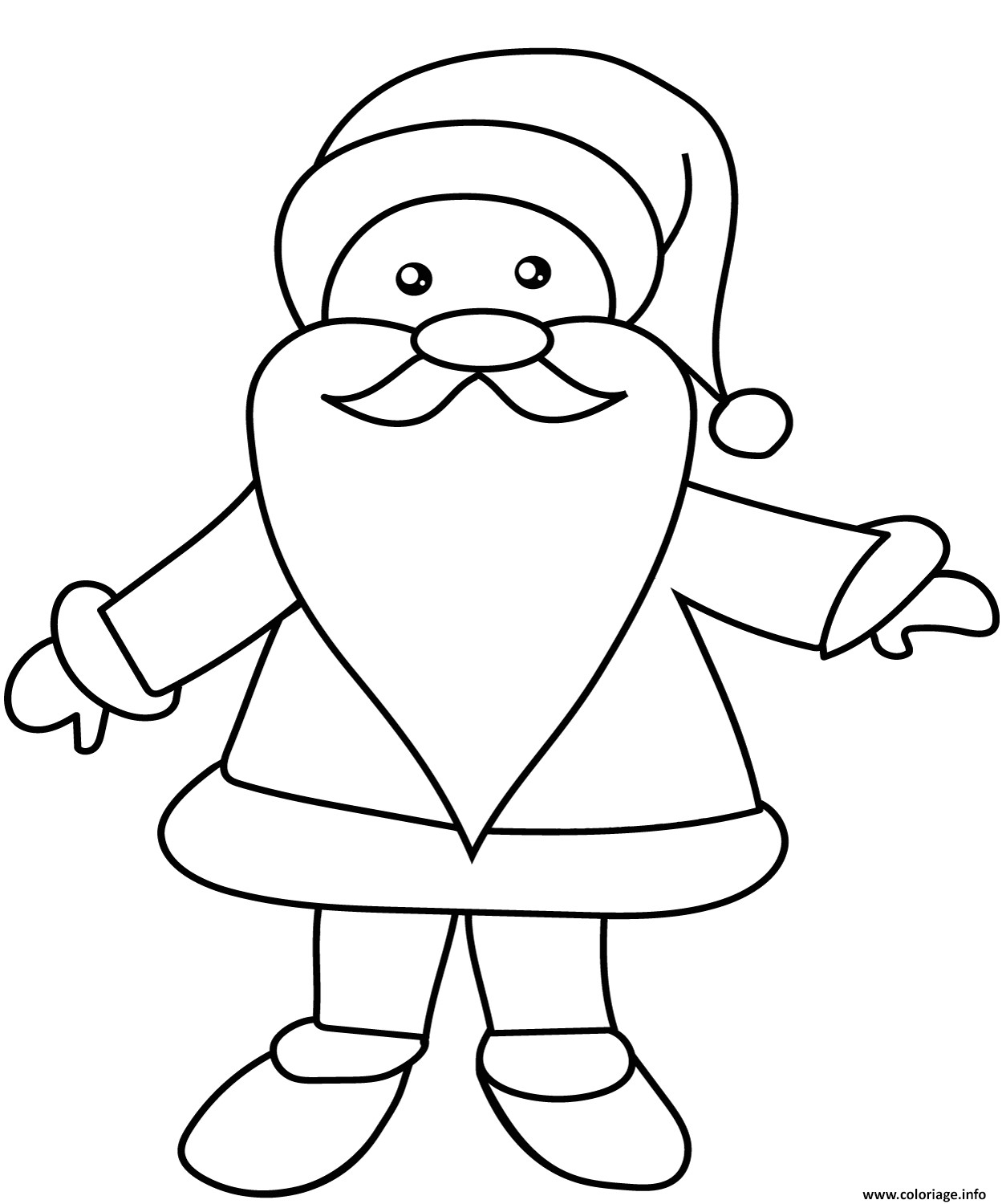 Imprimer Coloriage Du Pere Noel Dessin De No L Facile   Reproduire