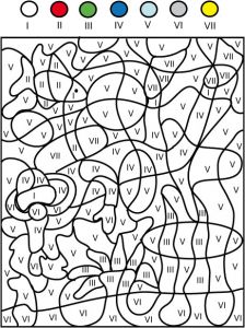 Jeux Coloriage Avec Chiffres Jeu De Coloriage Numéroté Chiffres Romains Et Mer N°2