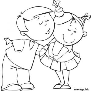 Jeux De Coloriage De Fille Et Garçon Coloriage Garcon Et Fille Amoureux Dessin