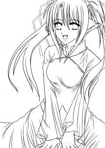 Jeux De Coloriage De Manga Dessin De Manga Fille A Colorier top Coloriage Chat