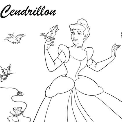 Jeux De Coloriage De Princesse Cendrillon Bird Coloriage Princesse Cendrillon Et Ses Amis