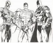 Jeux De Coloriage De Spiderman Et Batman Superman Dessin Noir Et Blanc