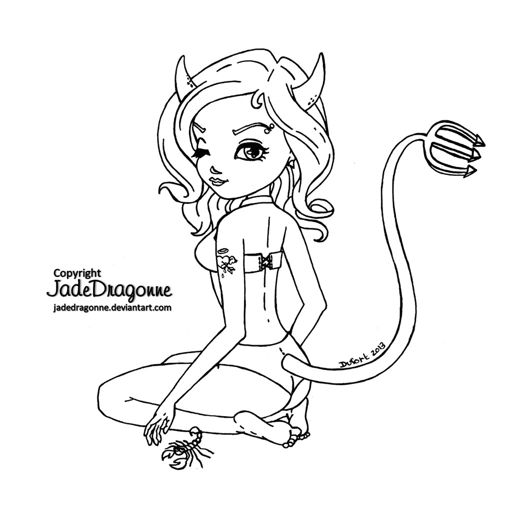 Les Petit Diable Coloriage épinglé Sur A Colorier Jade Dragonne