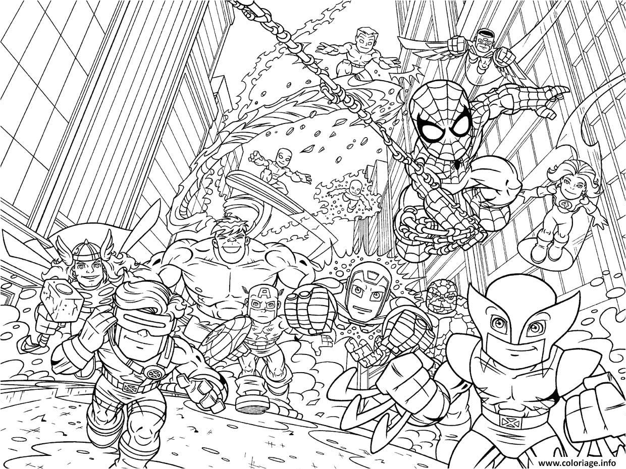 Livre De Coloriage Marvel Coloriage Avengers Mini Iron Man Spiderman Captain America