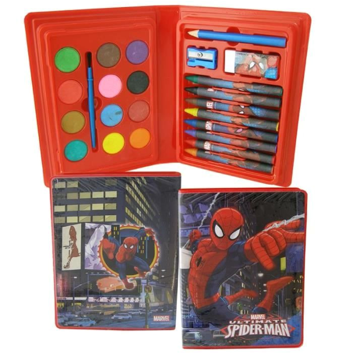 Malette De Coloriage Spiderman Malette Dessin 24 Pièces Spiderman Achat Vente Kit De
