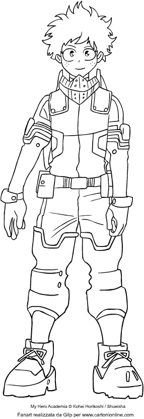 My Hero Academia Coloriage Izuku Midoriya From My Hero Academia Coloring Page