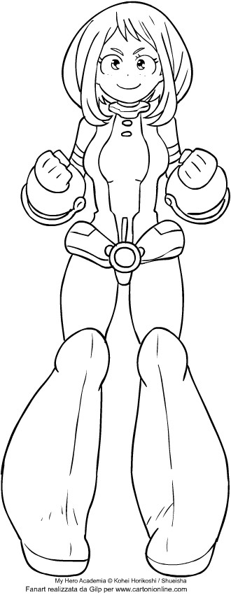 My Hero Academia Coloriage Ochaco Uraraka From My Hero Academia Coloring Page