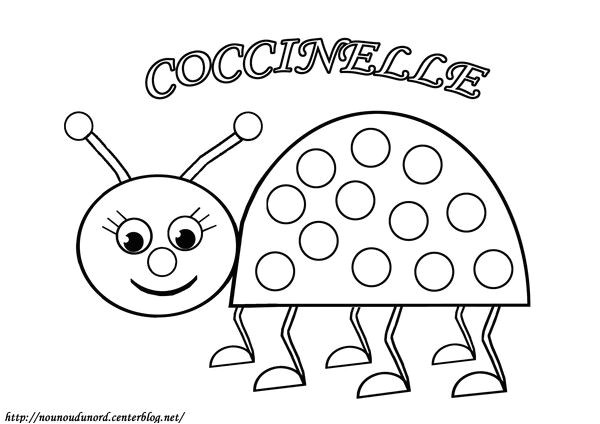 Nounou Du nord Coloriage Noel Coloriage   Gommettes La Coccinelle Dessiné Par Nounoudunord