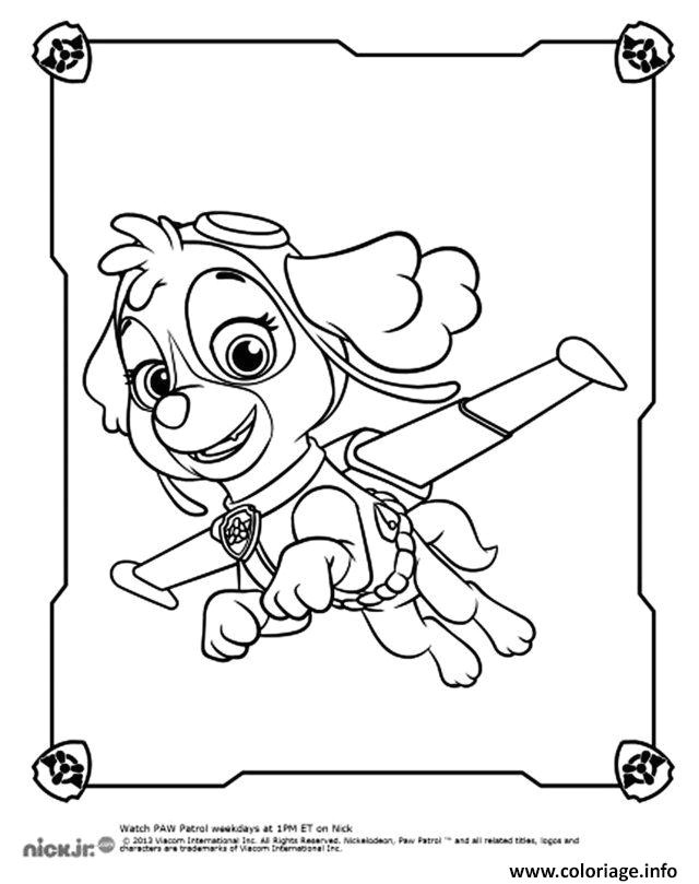 Pat Patrouille Stella Coloriage Coloriage Stella Skye En Plein Vol Pat Patrouille Dessin