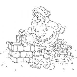 Pere Noel Cheminee Coloriage Dessin A Imprimer Pour Ado Apj46 Napanonprofits
