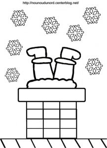 Pere Noel Cheminee Coloriage Dessin De Noel Facile
