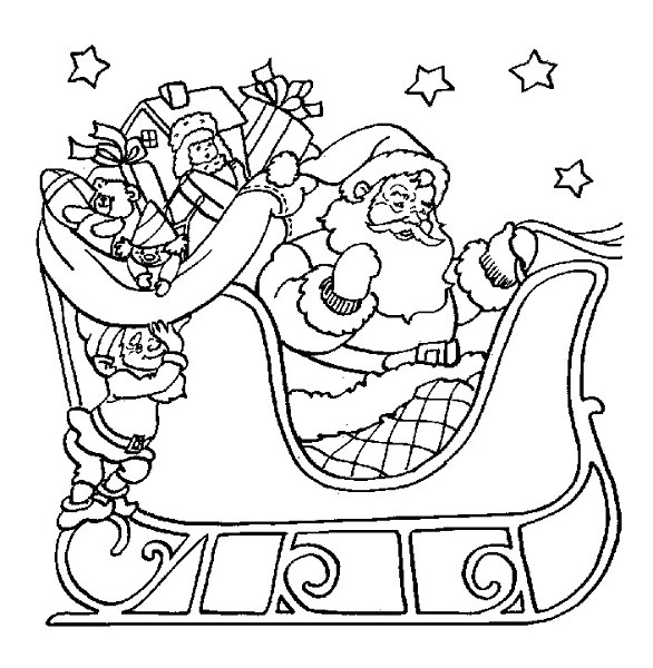 Pere Noel Et Ses Lutins Coloriage Coloriages De Noël Père Noël Elfes Rennes Lutins…