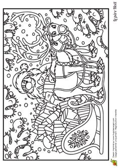 Pere Noel Et son Traineau Coloriage 979 Meilleures Images Du Tableau Coloriages En 2020