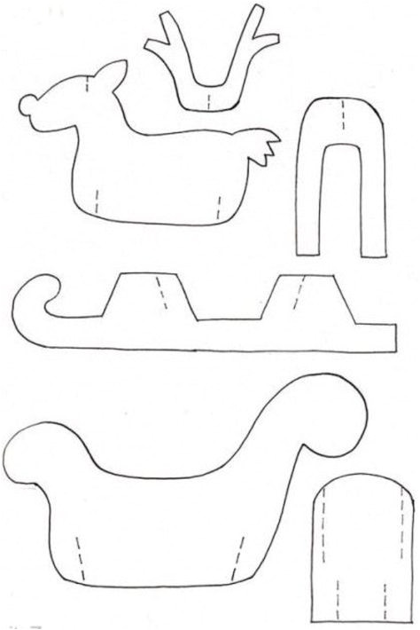 Pere Noel Et son Traineau Coloriage Pinterest