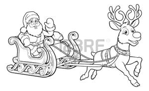 Pere Noel Et son Traineau Coloriage Pluie Dessin Banque D Et S Libres De Droits 123rf