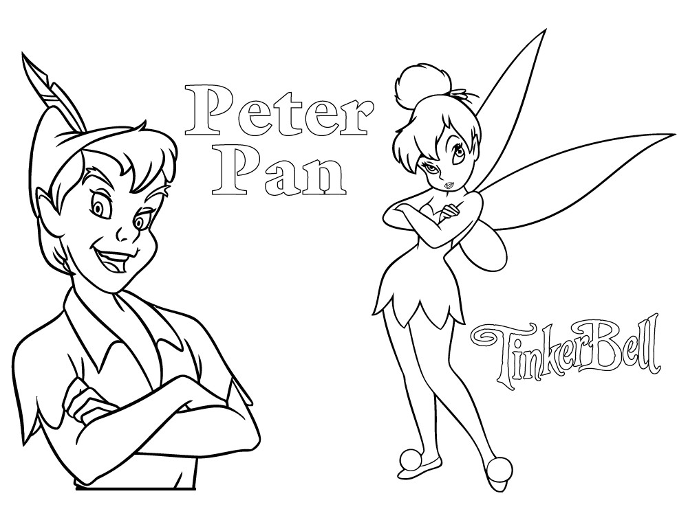 Peter Pan Coloriage A Imprimer Coloriage Peter Pan Et Fée Clochette