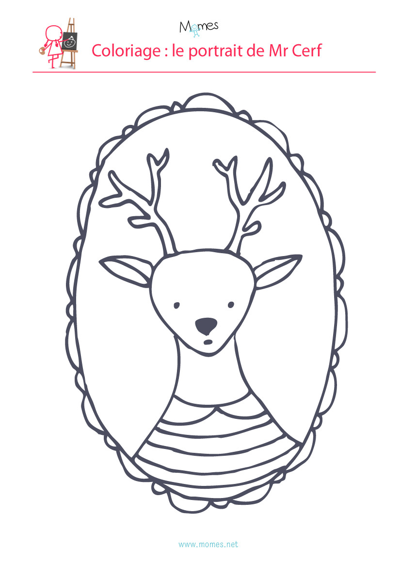 Photo De Coloriage A Imprimer Coloriage Le Portrait De Mr Cerf Momes