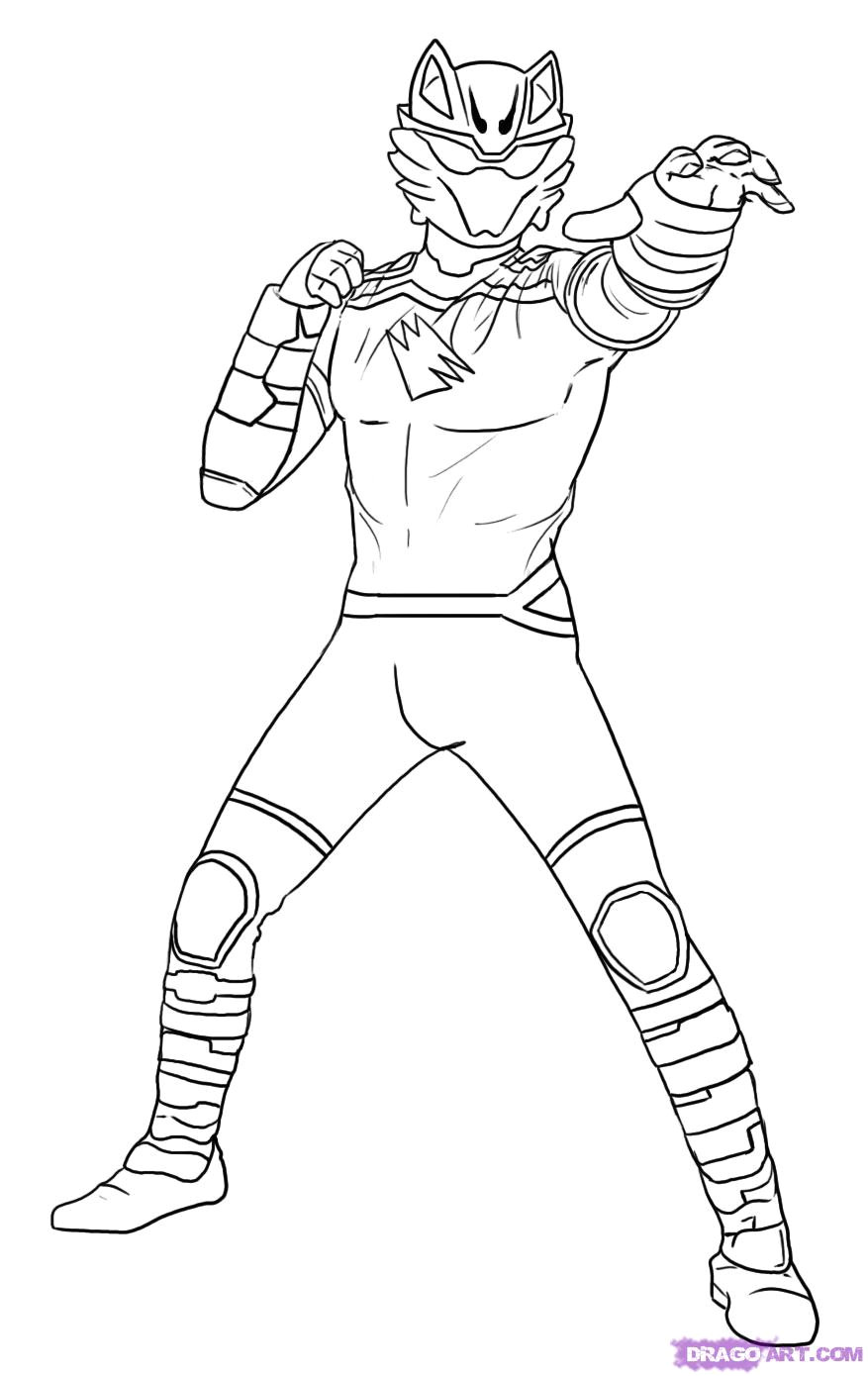 Power Rangers Jungle Fury Coloriage Draw Wolf Ranger Step by Step Drawing Sheets Added by
