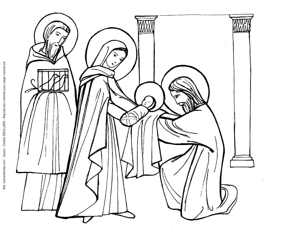 Présentation De Jésus Au Temple Coloriage 55 1 – La PrÉsentation Du Seigneur Au Temple 1er Dessin
