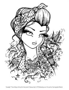 Prochaine sortie Livre Coloriage Adulte Une Page Gratuite Du Livre Tattoo Darling sortie Le 5