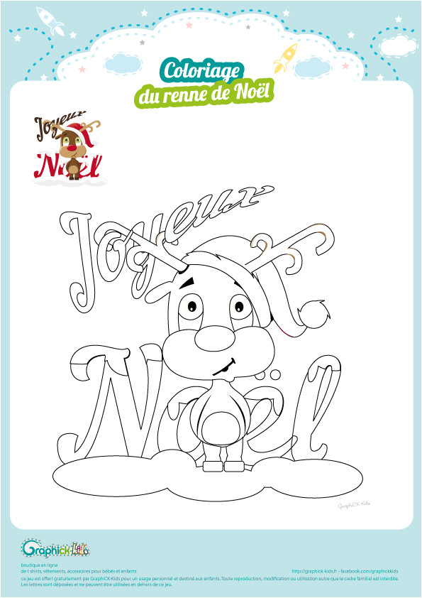 Renne De Noel Coloriage L Activité Du Mercredi Le Coloriage Du Renne De No L