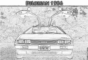 Retour Vers Le Futur Coloriage Coloriage Delorean à Imprimer Pour Les Enfants Dessin