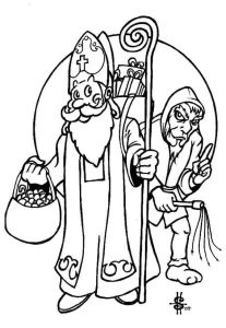Saint Nicolas Et Père Fouettard Coloriage Coloriage Et Dessin De Noël Pour Les Enfants à Imprimer