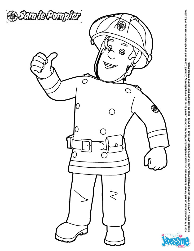 Sam Le Pompier En Coloriage Coloriage204 Coloriage De Sam Le Pompier